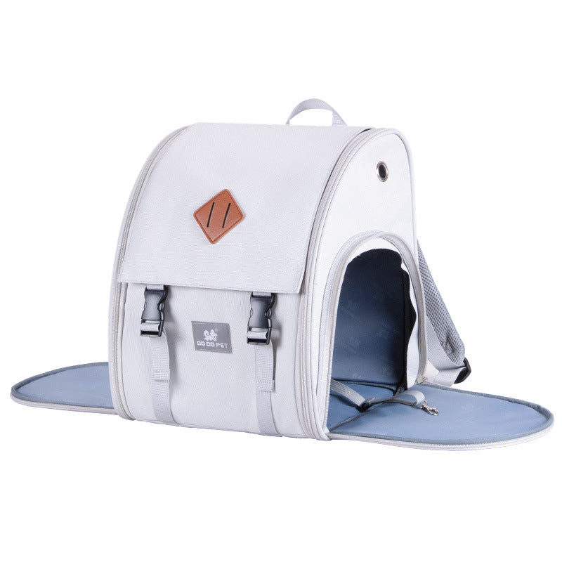 DODOPET BC Series Pet Carrier Backpack Oxford Cloth Breathable Mesh Pet Travel Bag for Small Dogs Cats - Expandable Style / Khaki