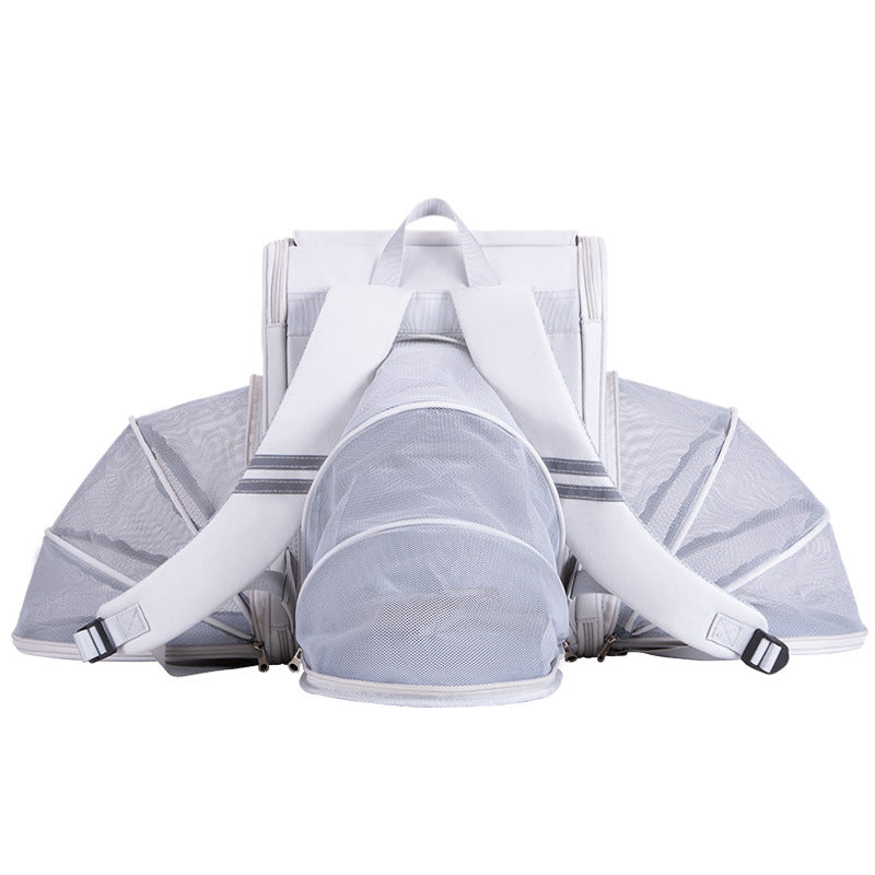 DODOPET BC Series Pet Carrier Backpack Oxford Cloth Breathable Mesh Pet Travel Bag for Small Dogs Cats - Expandable Style / Khaki