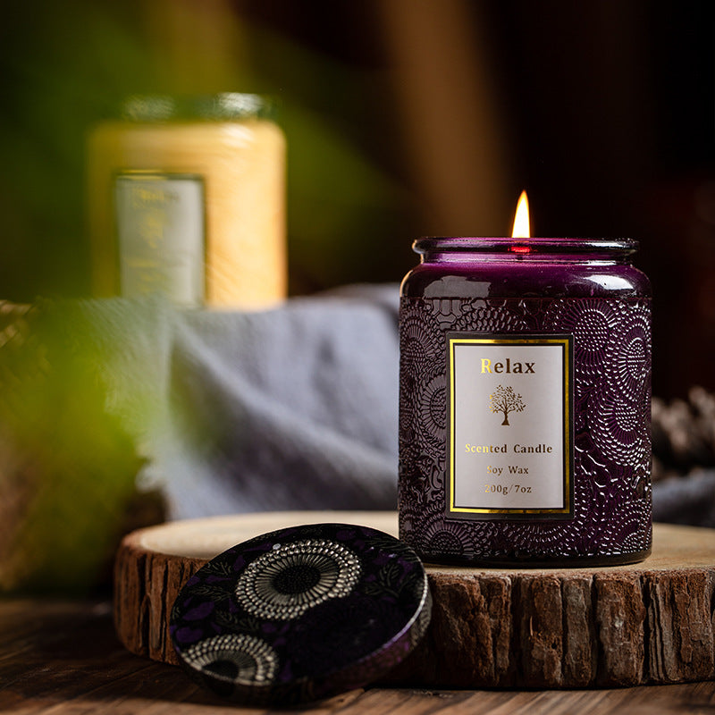 XY-_MG_2451 Scented Candle 40H Long Lasting Soy Wax Glass Jar Candle Aromatherapy Gift