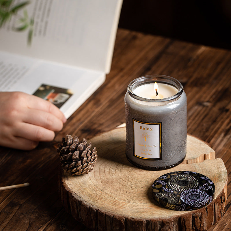 XY-_MG_2451 Scented Candle 40H Long Lasting Soy Wax Glass Jar Candle Aromatherapy Gift