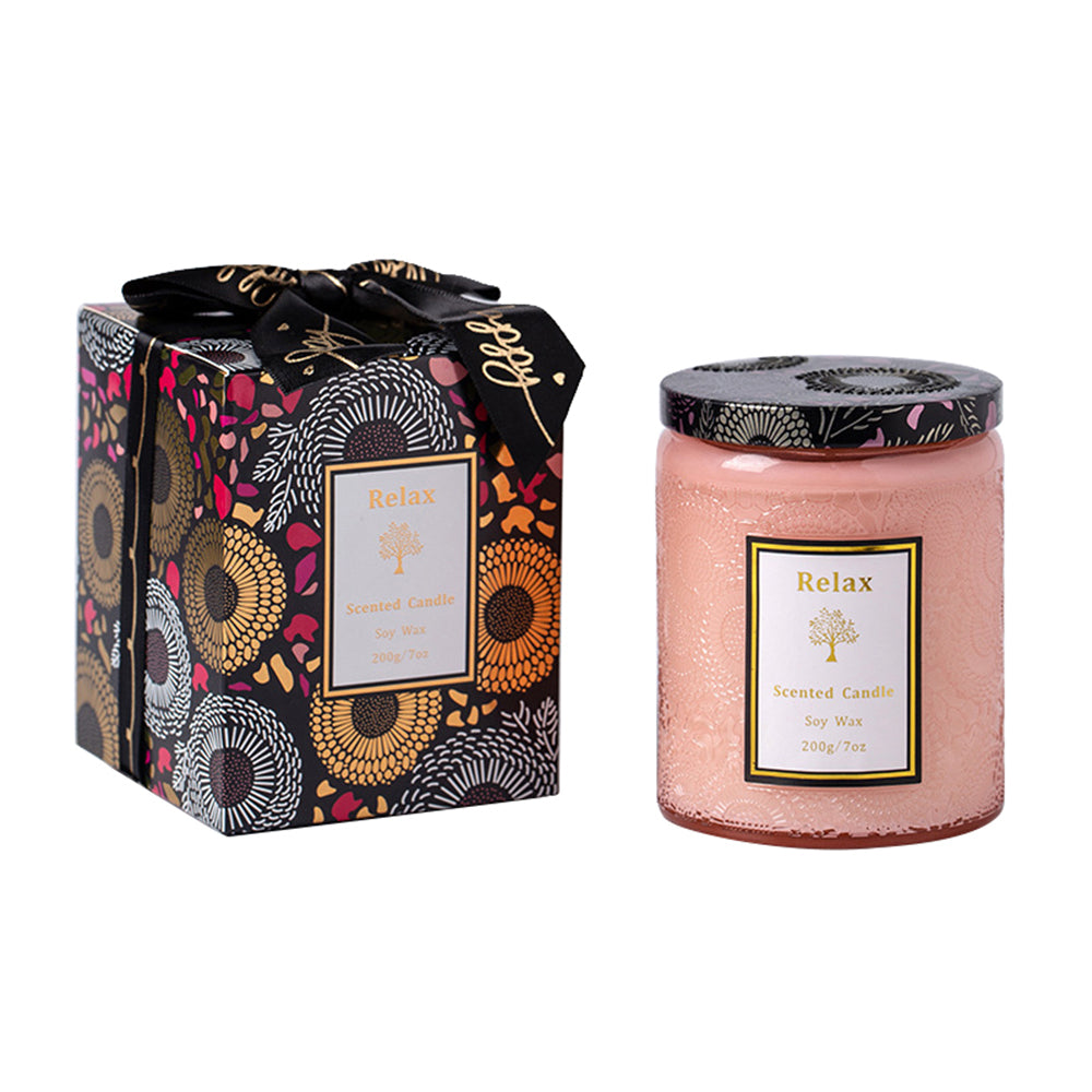 XY-_MG_2451 Scented Candle 40H Long Lasting Soy Wax Glass Jar Candle Aromatherapy Gift