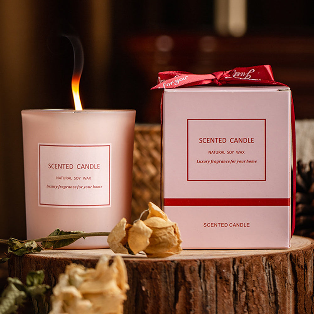 XY202104202 Dried Flower Scented Candle Aromatherapy Soy Wax Home Candles Pink Atmosphere