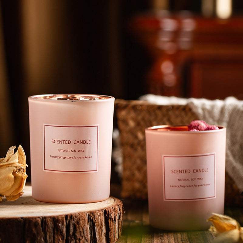 XY202104202 Dried Flower Scented Candle Aromatherapy Soy Wax Home Candles Pink Atmosphere
