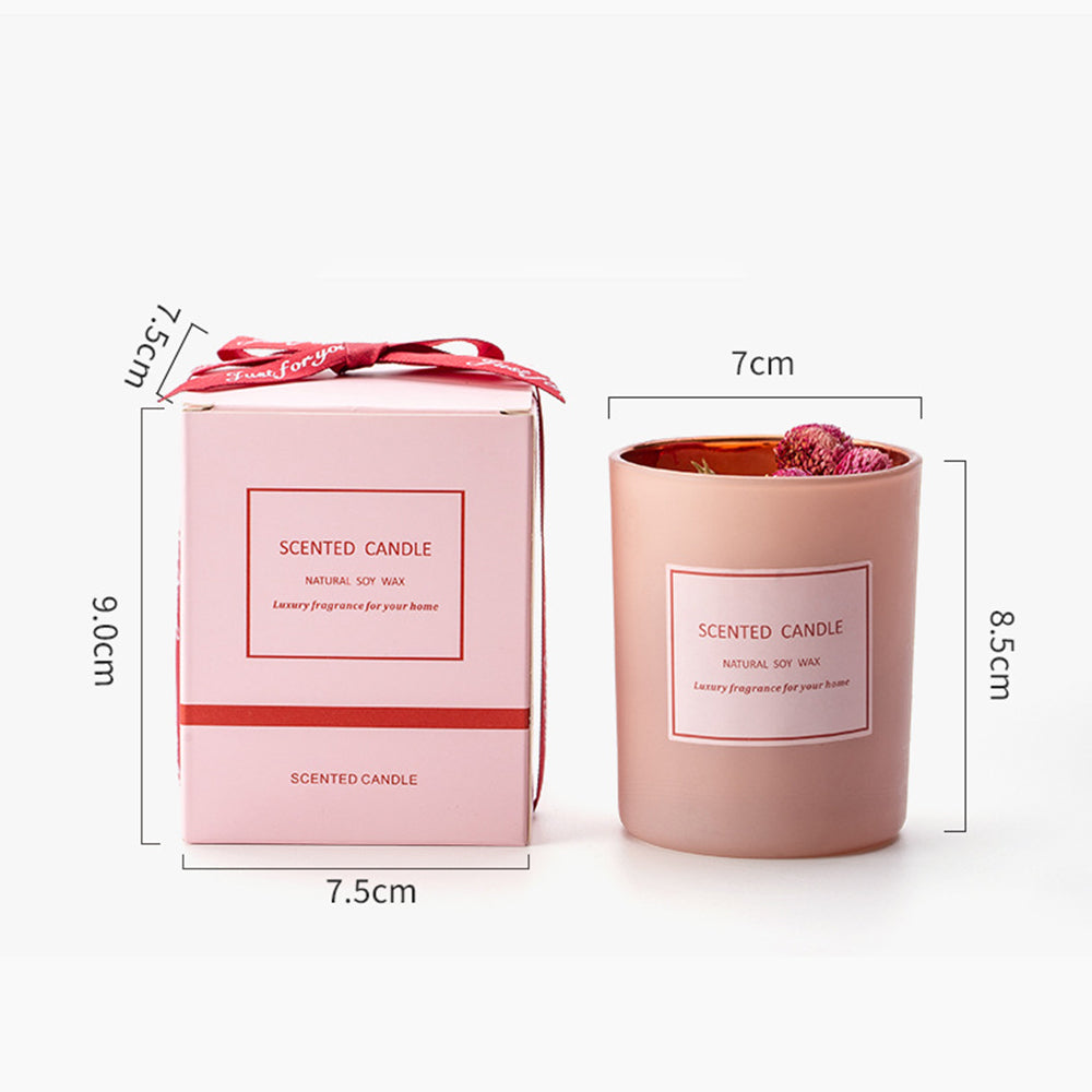 XY202104202 Dried Flower Scented Candle Aromatherapy Soy Wax Home Candles Pink Atmosphere