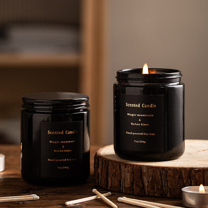 XY-8923 Scented Candles Black Jar Aromatherapy Candles Home Fragrance Decor Gift