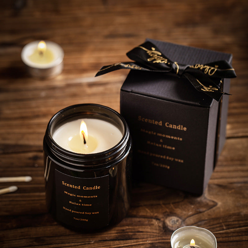 XY-8923 Scented Candles Black Jar Aromatherapy Candles Home Fragrance Decor Gift