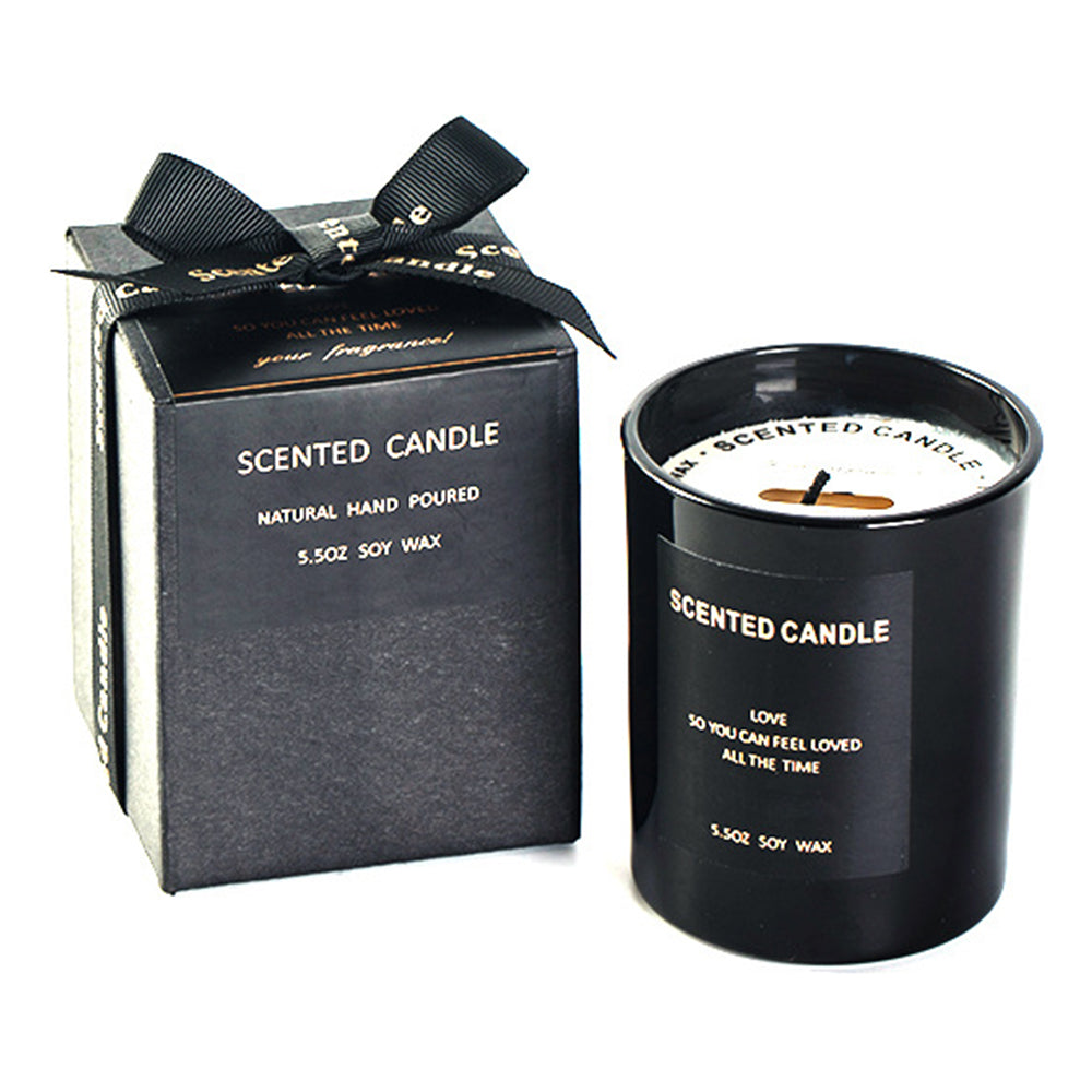 XY-20200902 Scented Candles Black Jar Soy Wax Candles Gift Relaxing Stress