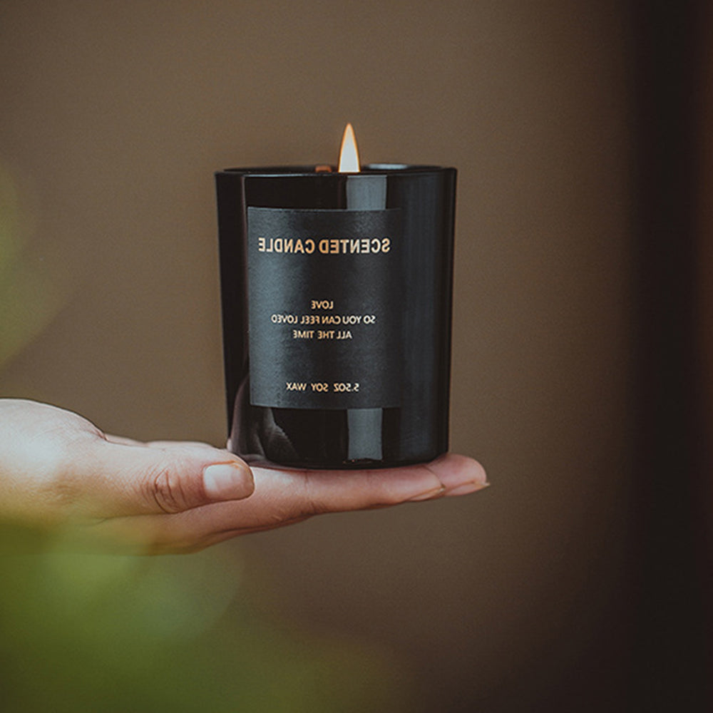 XY-20200902 Scented Candles Black Jar Soy Wax Candles Gift Relaxing Stress