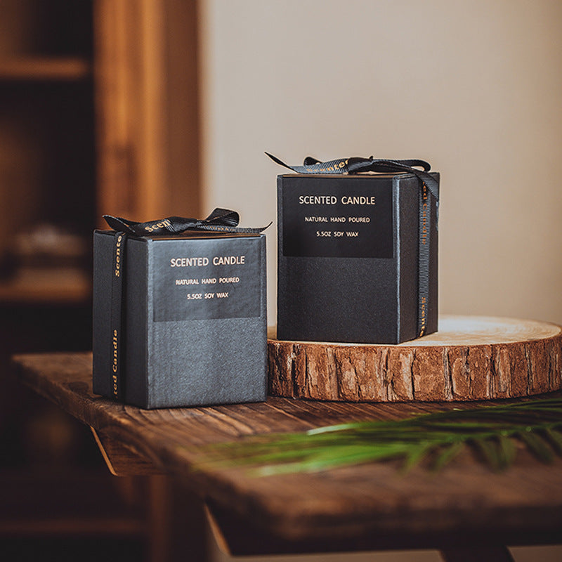 XY-20200902 Scented Candles Black Jar Soy Wax Candles Gift Relaxing Stress