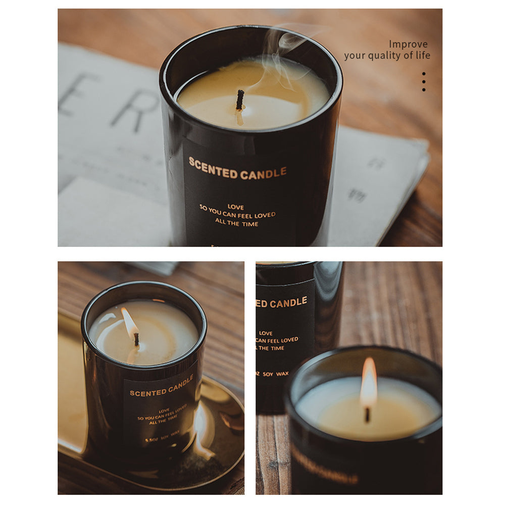 XY-20200902 Scented Candles Black Jar Soy Wax Candles Gift Relaxing Stress