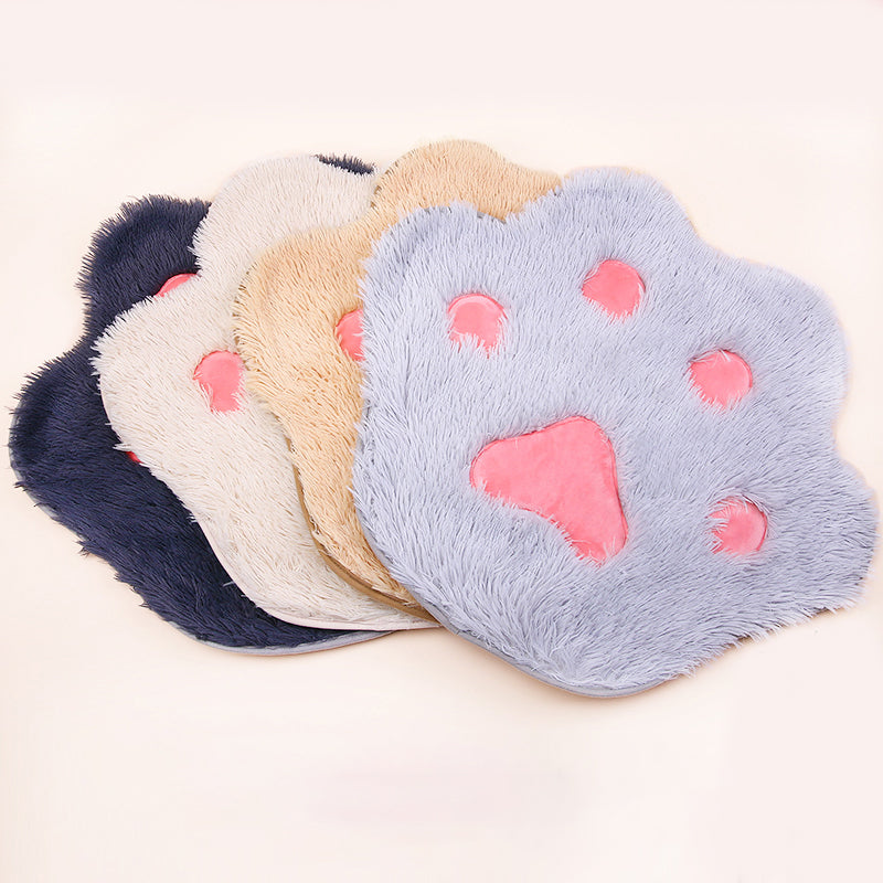 TG-PB0102 Cute Paw Shape Plush Pet Pad Soft Warm Dog Cat Rest Sleeping Pad Floor Mat - Grey