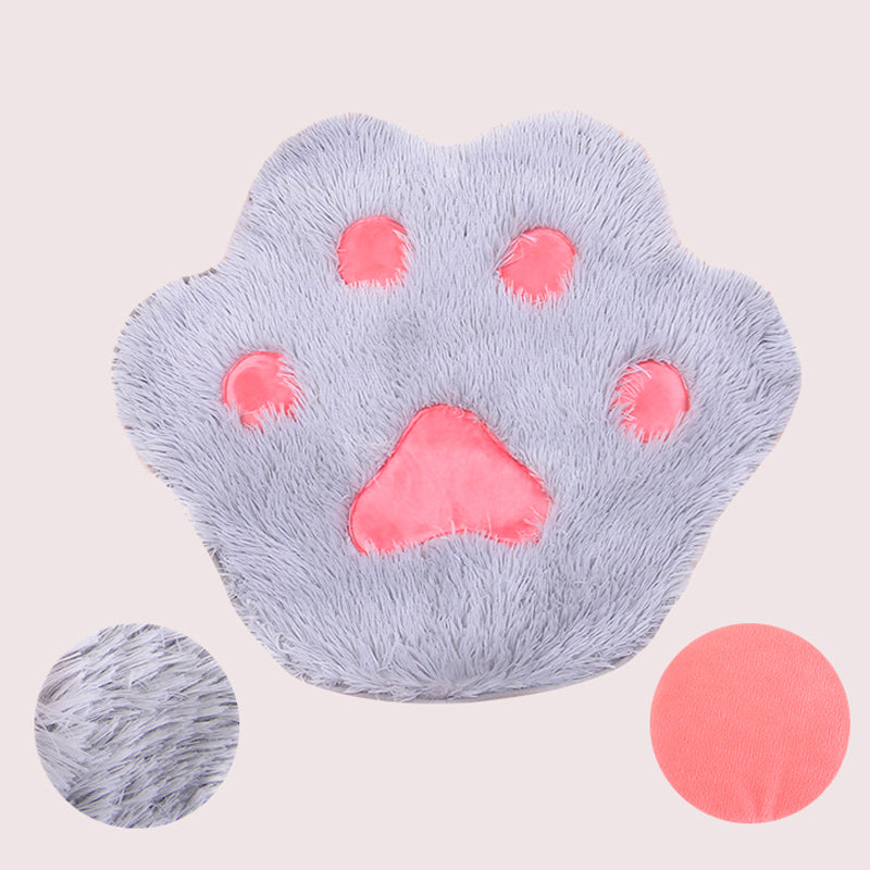 TG-PB0102 Cute Paw Shape Plush Pet Pad Soft Warm Dog Cat Rest Sleeping Pad Floor Mat - Grey