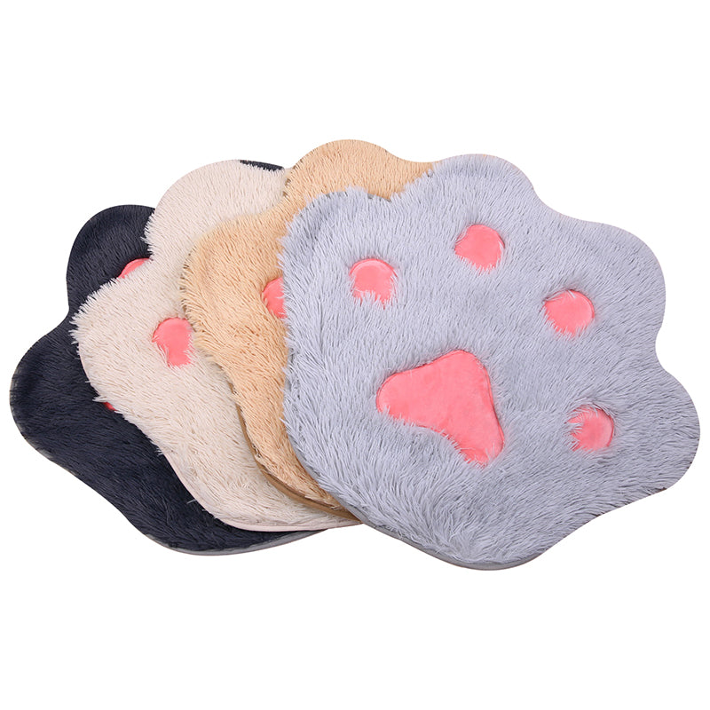 TG-PB0102 Cute Paw Shape Plush Pet Pad Soft Warm Dog Cat Rest Sleeping Pad Floor Mat - Grey