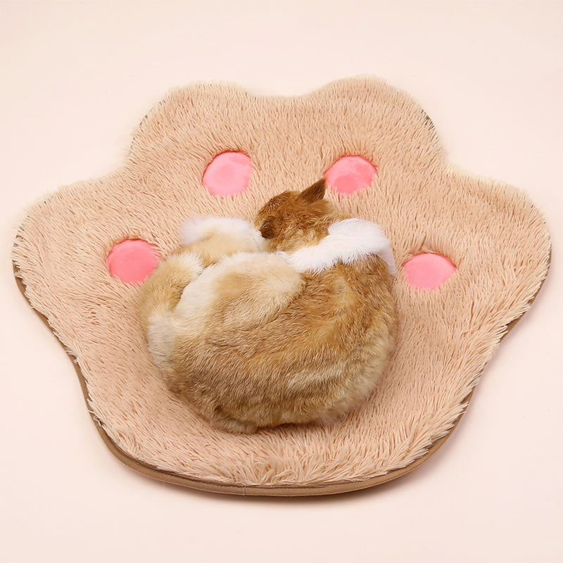 TG-PB0102 Cute Paw Shape Plush Pet Pad Soft Warm Dog Cat Rest Sleeping Pad Floor Mat - Grey