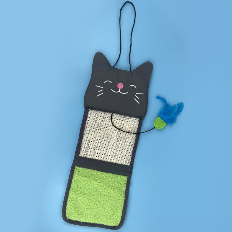 TG-CTOY064 Hanging Sisal Cat Scratch Board Pet Cat Scratching Playing Toy with Feather
