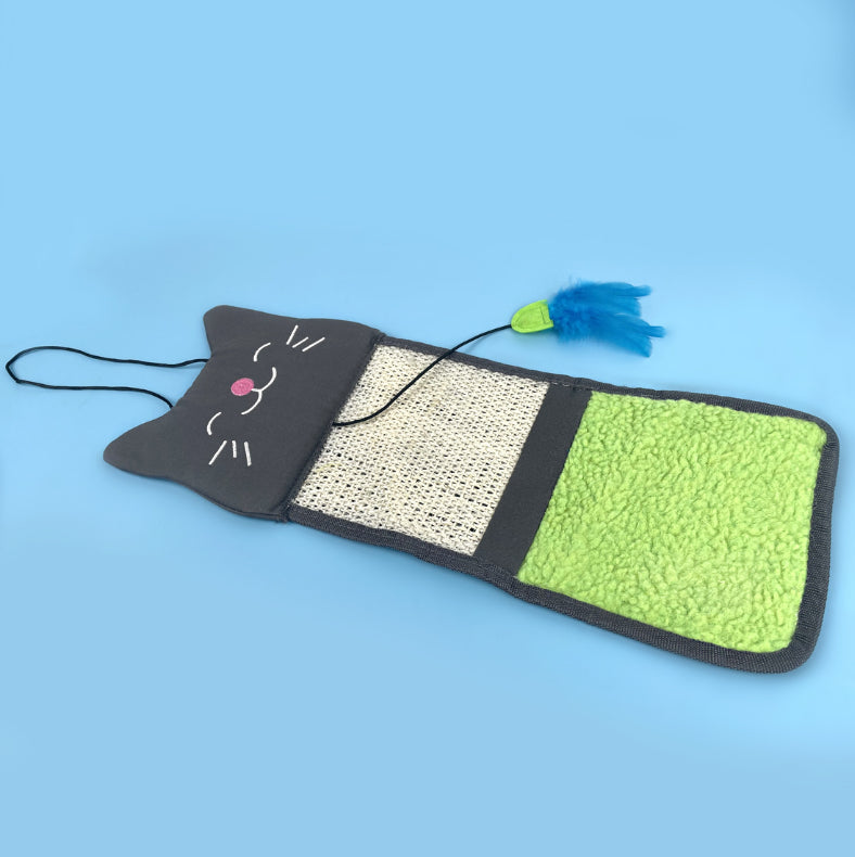 TG-CTOY064 Hanging Sisal Cat Scratch Board Pet Cat Scratching Playing Toy with Feather