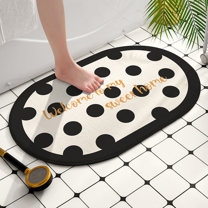 Bathroom Rug 40x60cm Water Absorbent Mat Anti-Slip Bottom