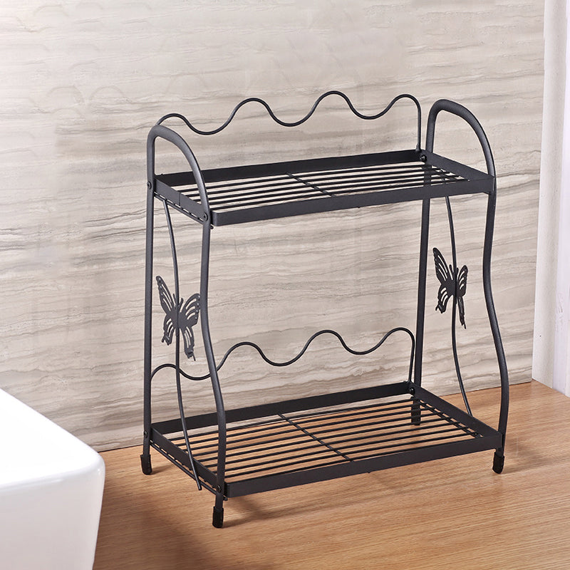 001- ZJ-SS2 Butterfly Design Bathroom Storage Rack Double Layer Metal Shelf
