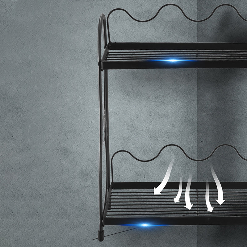 001- ZJ-SS2 Butterfly Design Bathroom Storage Rack Double Layer Metal Shelf