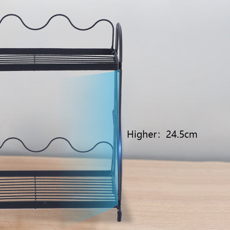 001- ZJ-SS2 Butterfly Design Bathroom Storage Rack Double Layer Metal Shelf