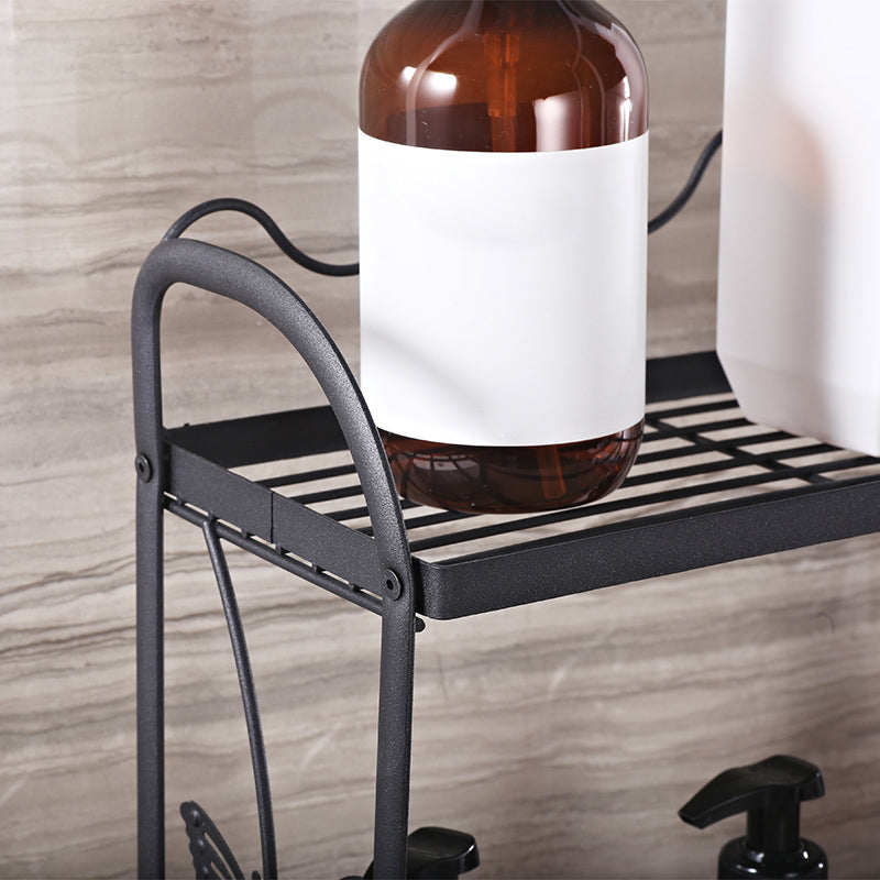 001- ZJ-SS2 Butterfly Design Bathroom Storage Rack Double Layer Metal Shelf