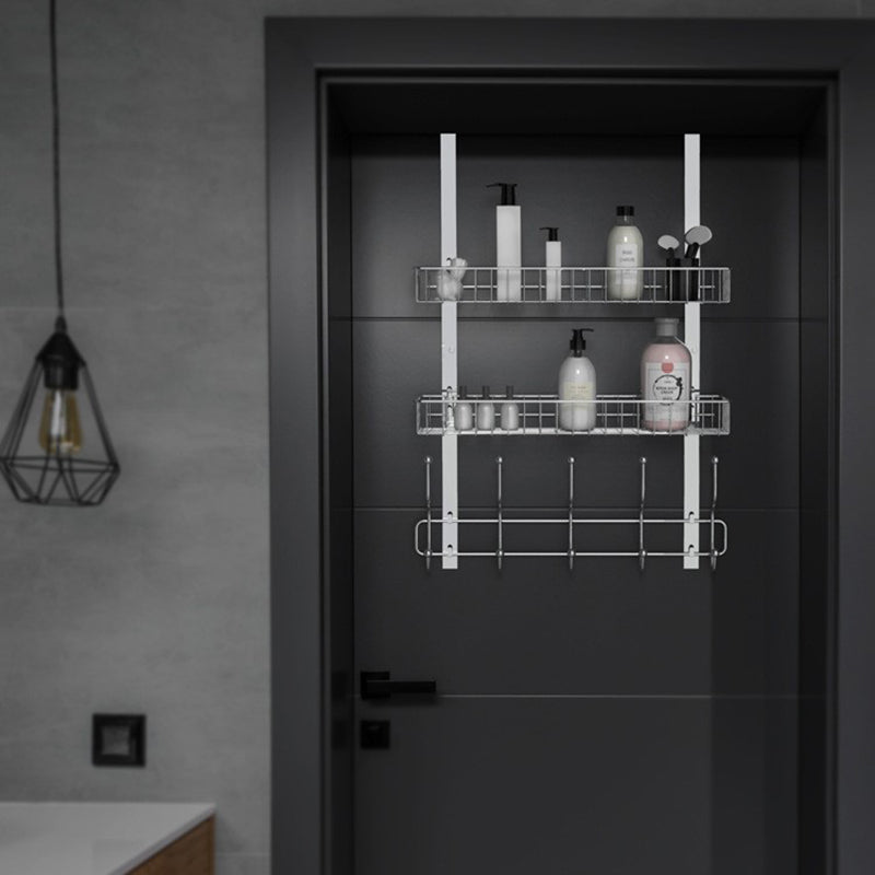 001-ZJGG-002 Over The Door Hanging Basket with 5 Hooks for Bathroom Living Room