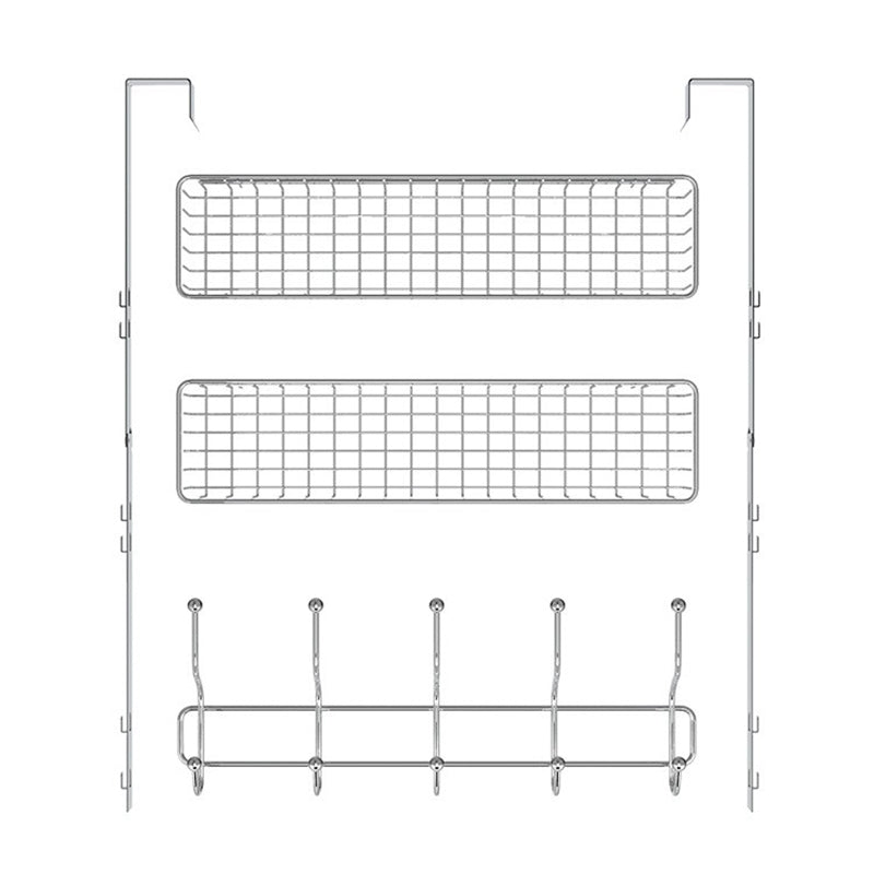 001-ZJGG-002 Over The Door Hanging Basket with 5 Hooks for Bathroom Living Room