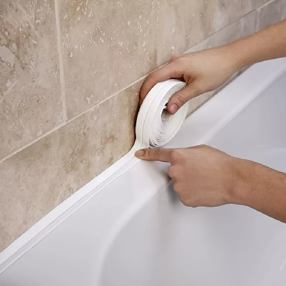 3.8CMx3.2M PVC Caulk Strips Self Adhesive Sealing Tape for Countertop Sink Shower Tile Bathtub