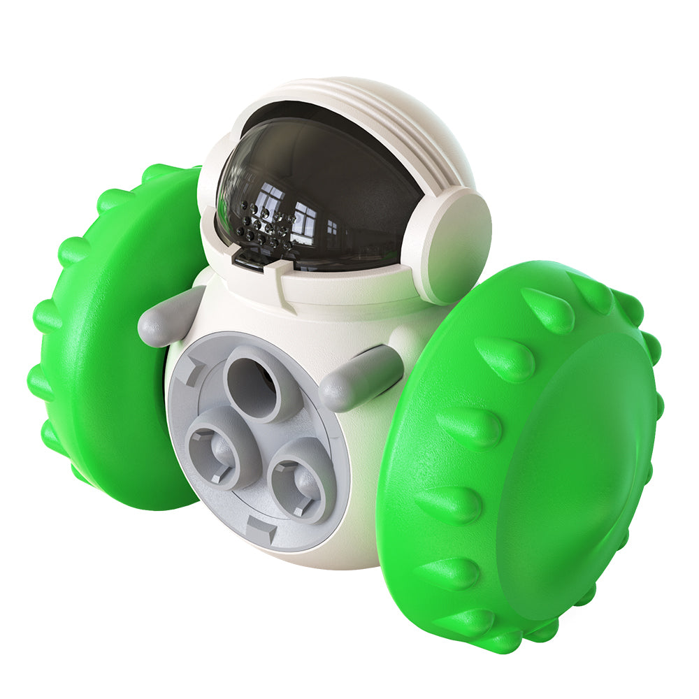 LSC-01 Food Dispensing Cat Chew Toy Interactive Tumbler Dogs Moving Toys Funny Exercise Kitten Teaser Toys for Indoor Pets (with FDA, BPA-Free) - Green
