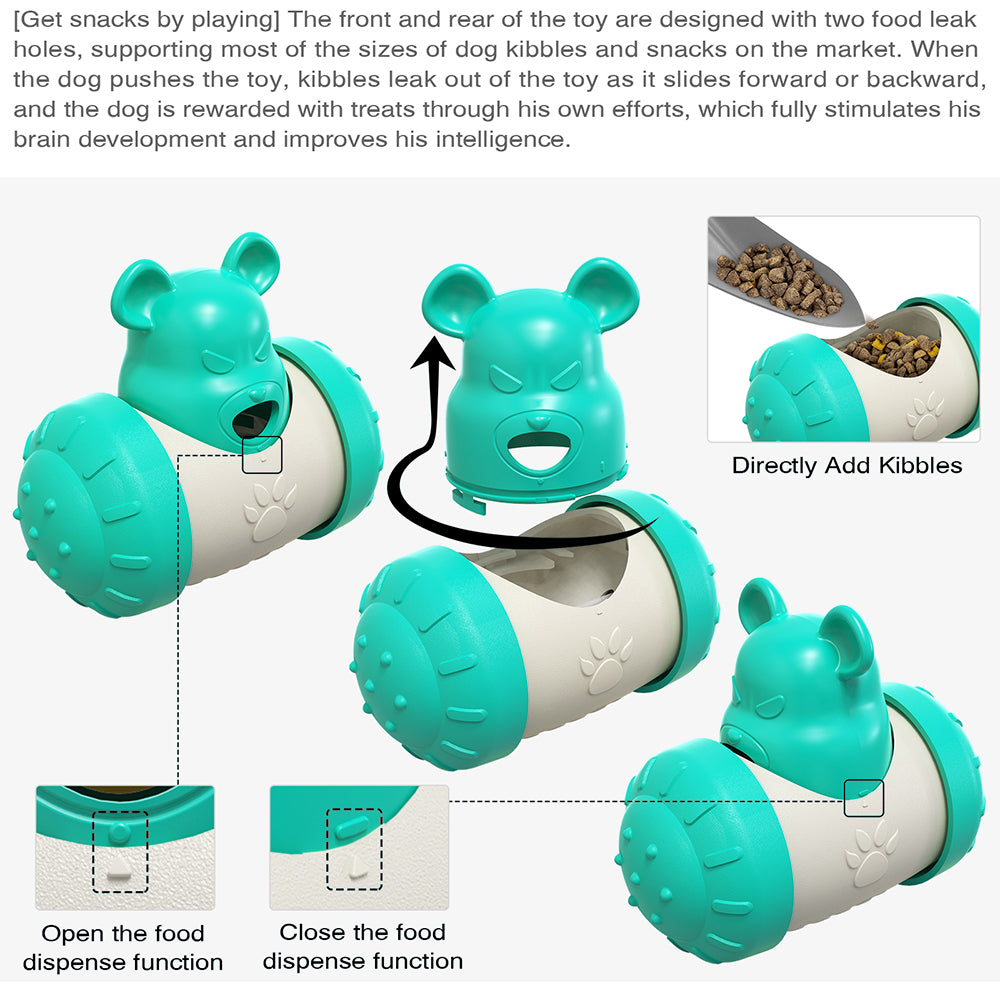 LSC-01 Pet Food Dispenser Dog Cat Interactive Tumbler Toy Food Slow Feeder for Dog Cat - Lake Blue