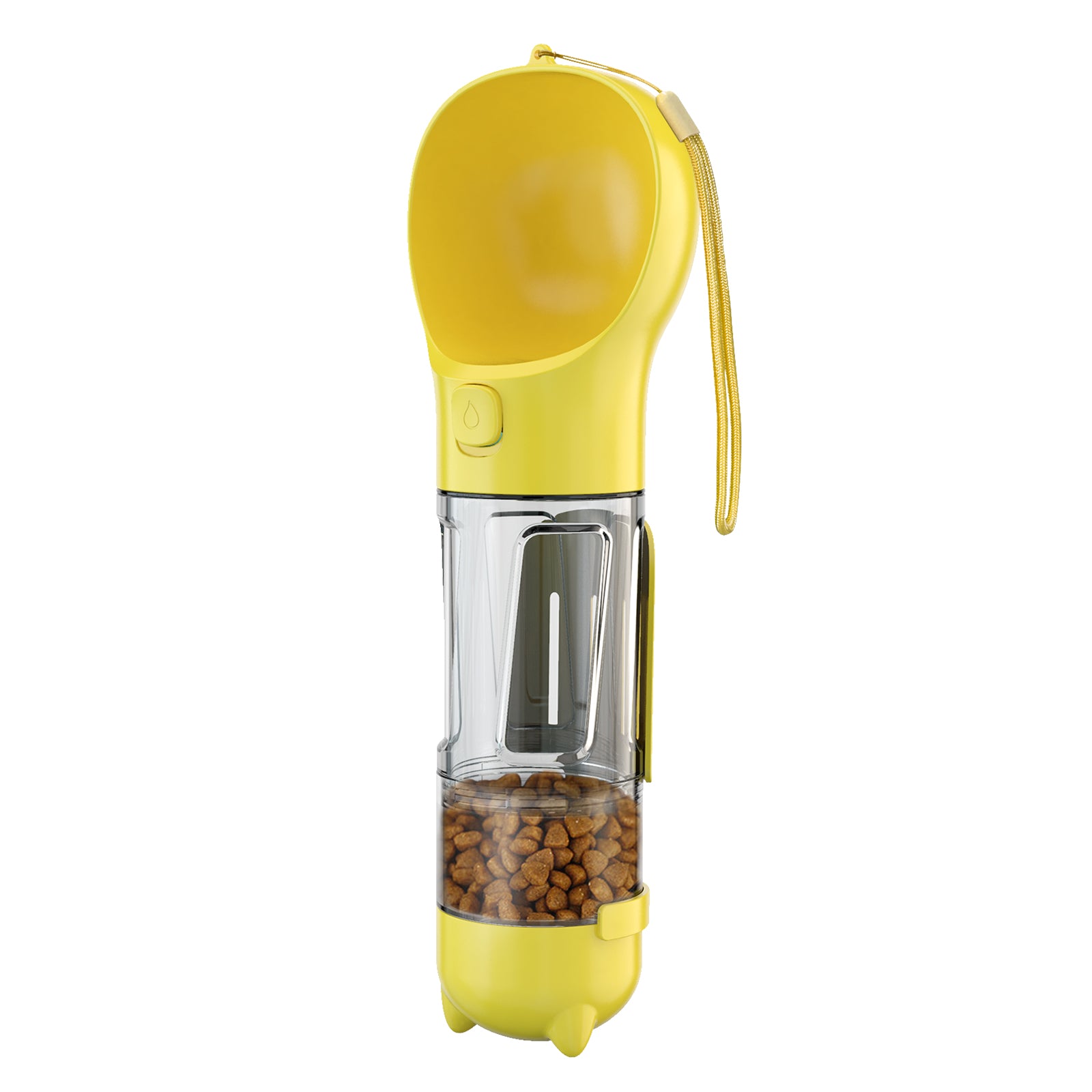 Portable Dog Water Bottle Pet Puppy Doggie Food Storage Box (BPA-Free, FDA Certified), with 300ML Water Bottle+Poop Bag Dispenser+Food Storage Box  - Green