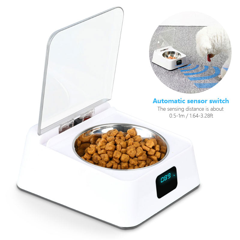 MG-070 Automatic Pet Feeder Pet Food Dispenser Dog Cat Bowl with Infrared Sensor Switch Cover