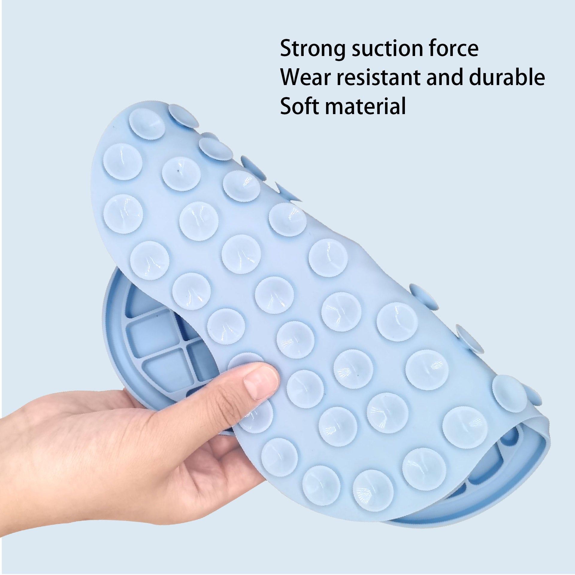 Dog Cat Food Licking Mat Silicone Suction Cup Anti Choking Pet Slow Eating Food Pad (No FDA Certification, BPA Free) - Blue