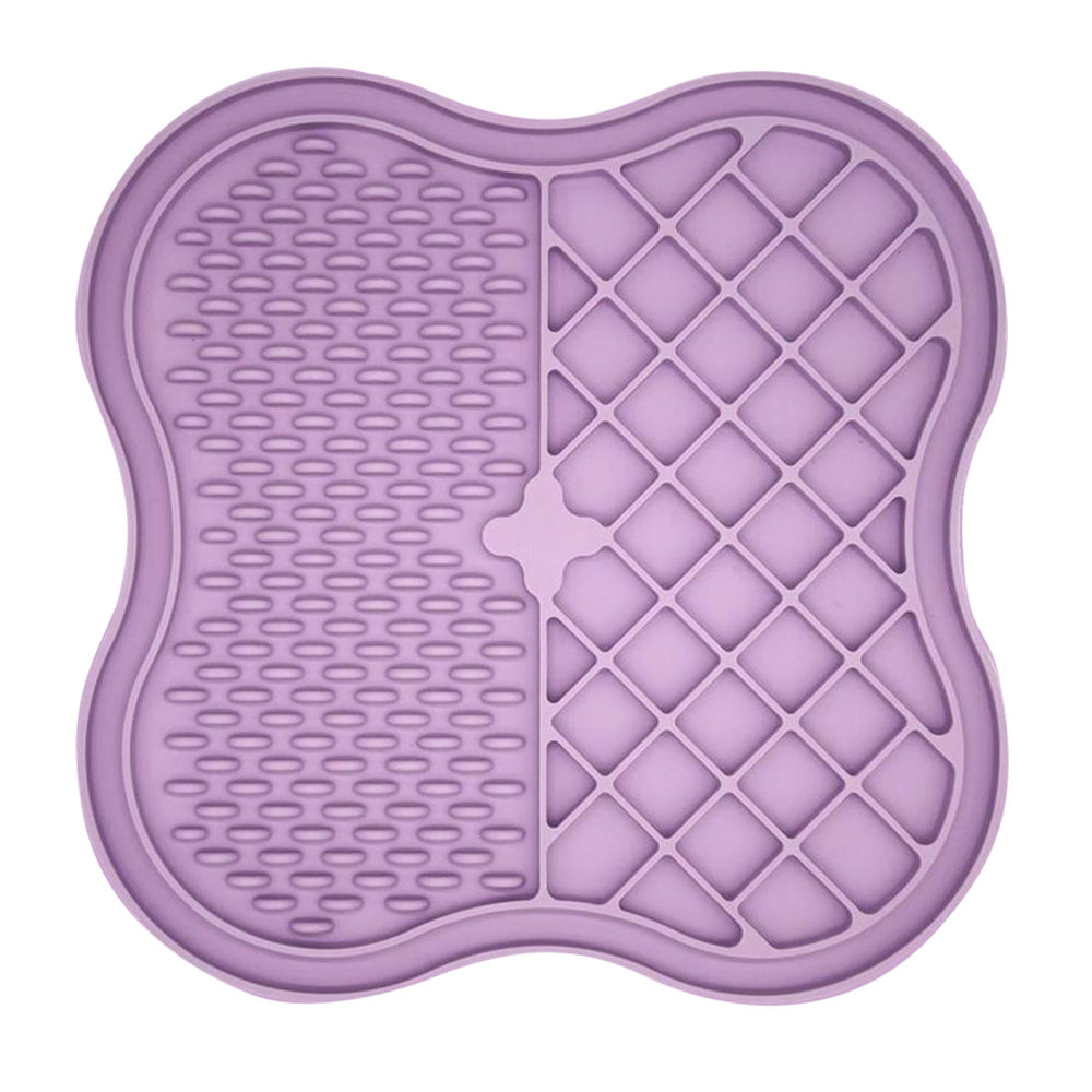 Dog Cat Food Licking Mat Silicone Suction Cup Anti Choking Pet Slow Eating Food Pad (No FDA Certification, BPA Free) - Blue