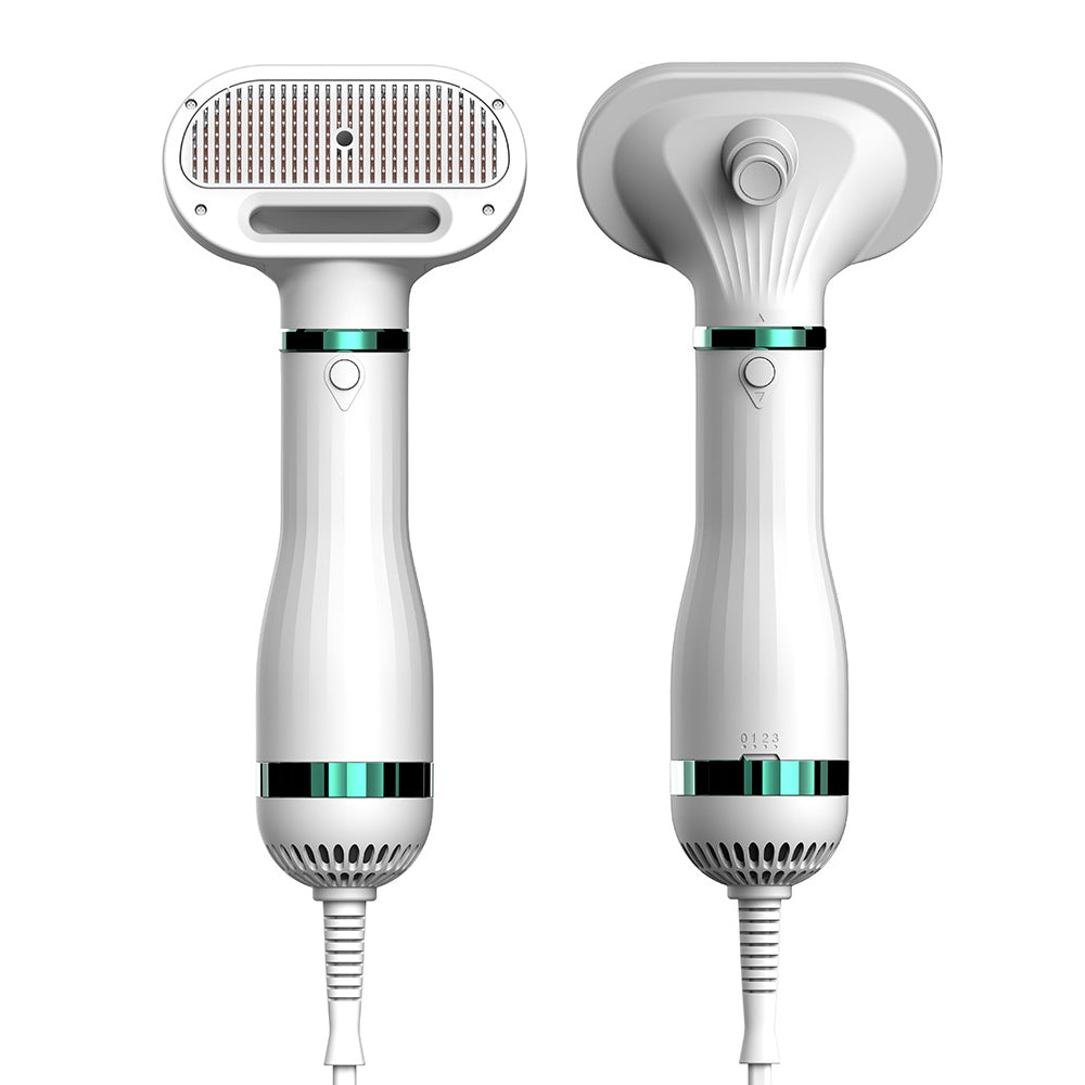 Pet Hair Dryer with Slicker Brush Hair Removal Portable Dog Blower Professional Home Grooming Furry Drying for Small Large Cat Dog - RK51