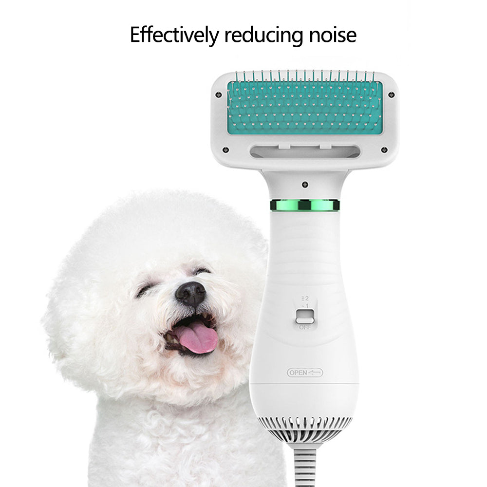 Pet Hair Dryer with Slicker Brush Hair Removal Portable Dog Blower Professional Home Grooming Furry Drying for Small Large Cat Dog - RK51