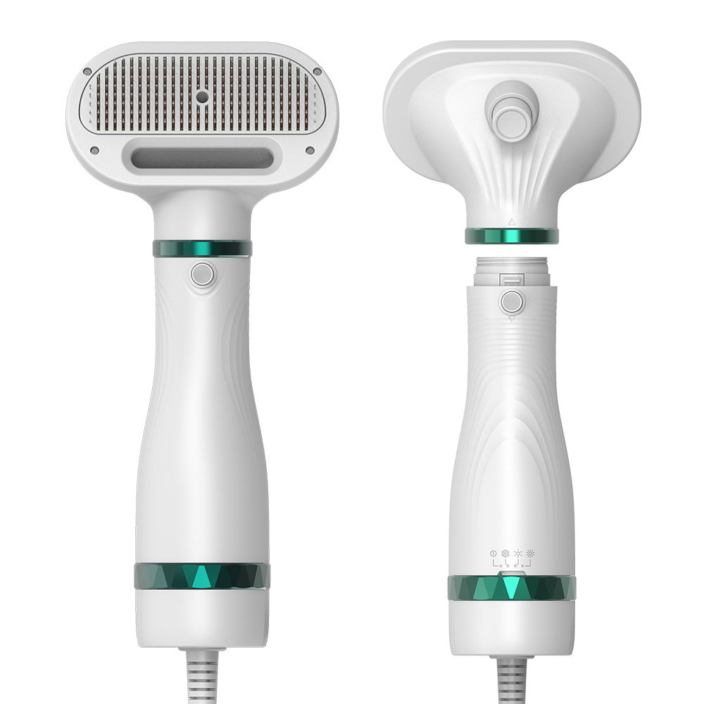 Pet Hair Dryer with Slicker Brush Hair Removal Portable Dog Blower Professional Home Grooming Furry Drying for Small Large Cat Dog - RK51