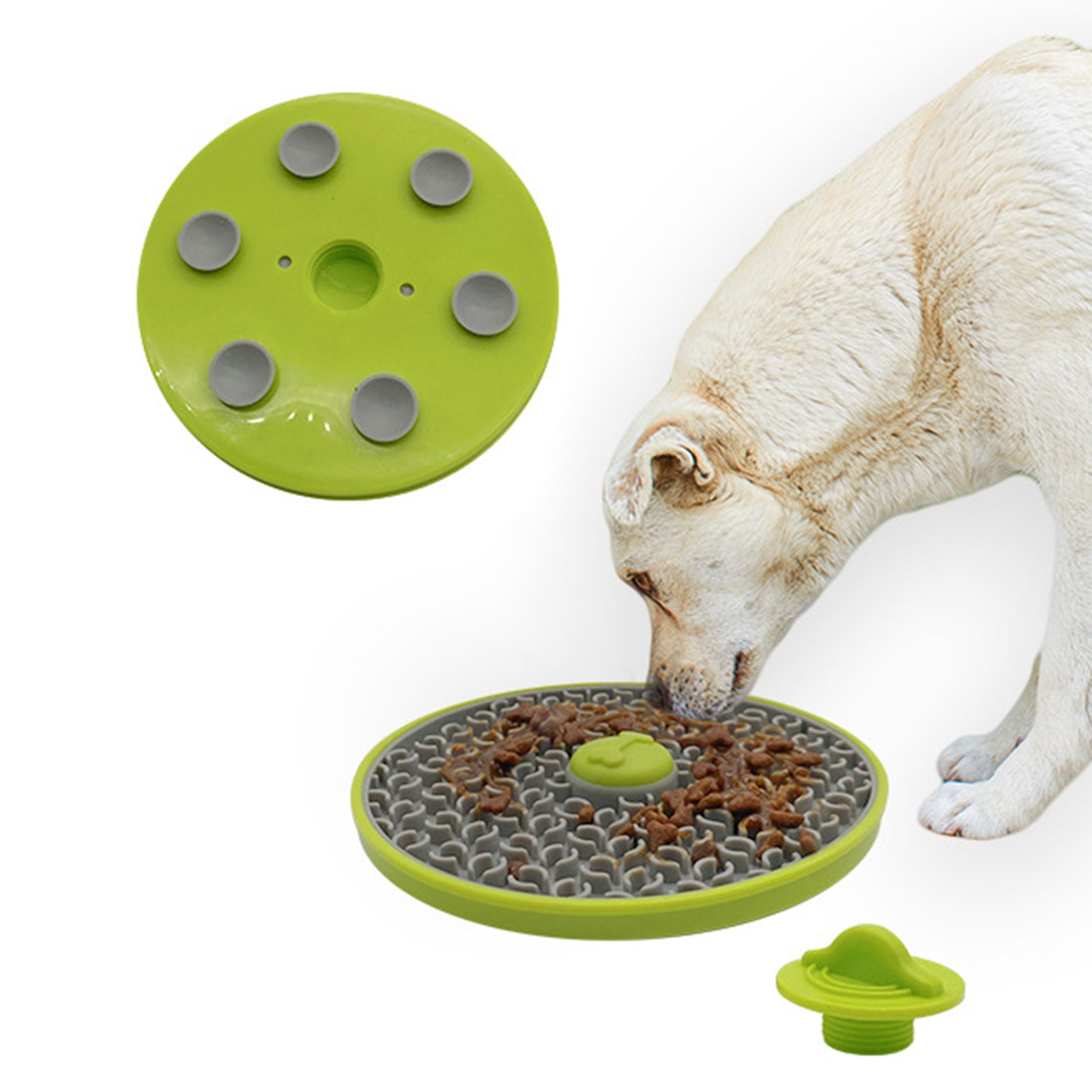 Dog Cat Food Licking Mat PP+TPR Pet Anti Choking Slow Feeder Food Pad (No FDA Certification, BPA Free) - Green