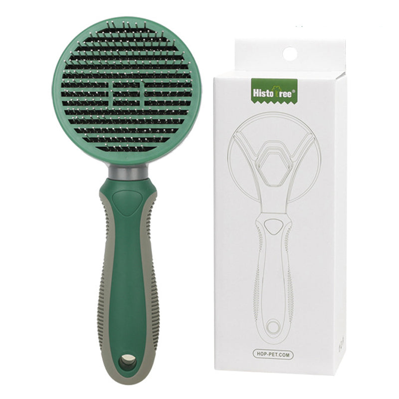 HISTOTREE Pet Hair Removal Needle Comb Dog Cat Floating Hair Cleaning Brush Grooming Supplies, ST - Green / Fine Needle