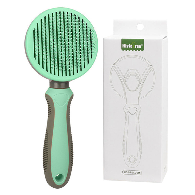 HISTOTREE Pet Hair Removal Needle Comb Dog Cat Floating Hair Cleaning Brush Grooming Supplies, ST - Green / Fine Needle