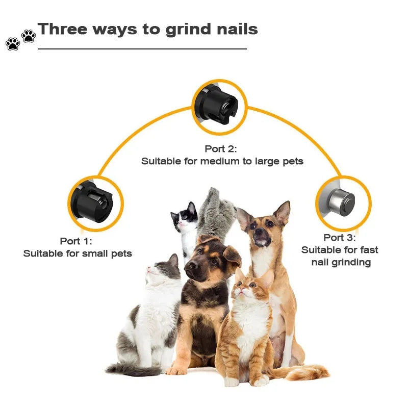 SMEHNSER M5 Electric Pet Nail Grinder LED Light Cat Dog Nail Clippers USB Rechargeable Paws Nail Cutter Trimmer