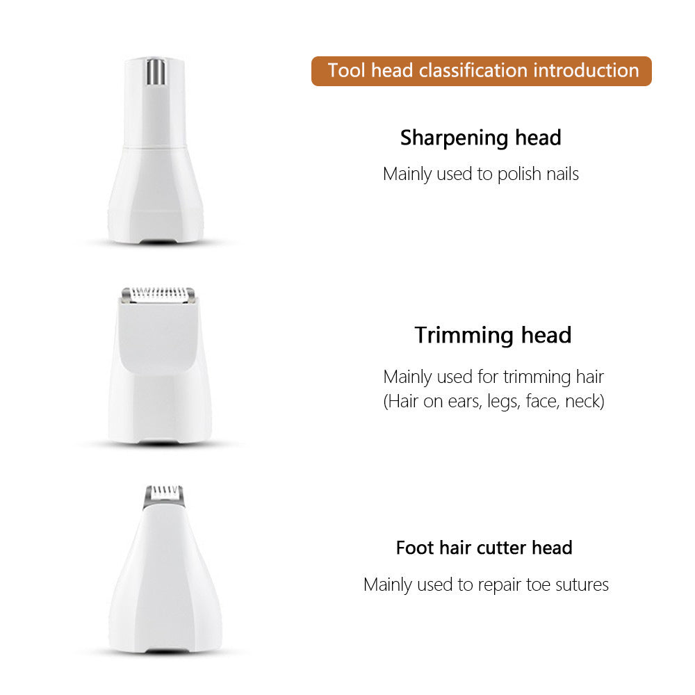 3 In 1 Pet Grooming Kit Set Rechargeable Cat Nail Clipper Dog Paw Grinder Hair Trimmer