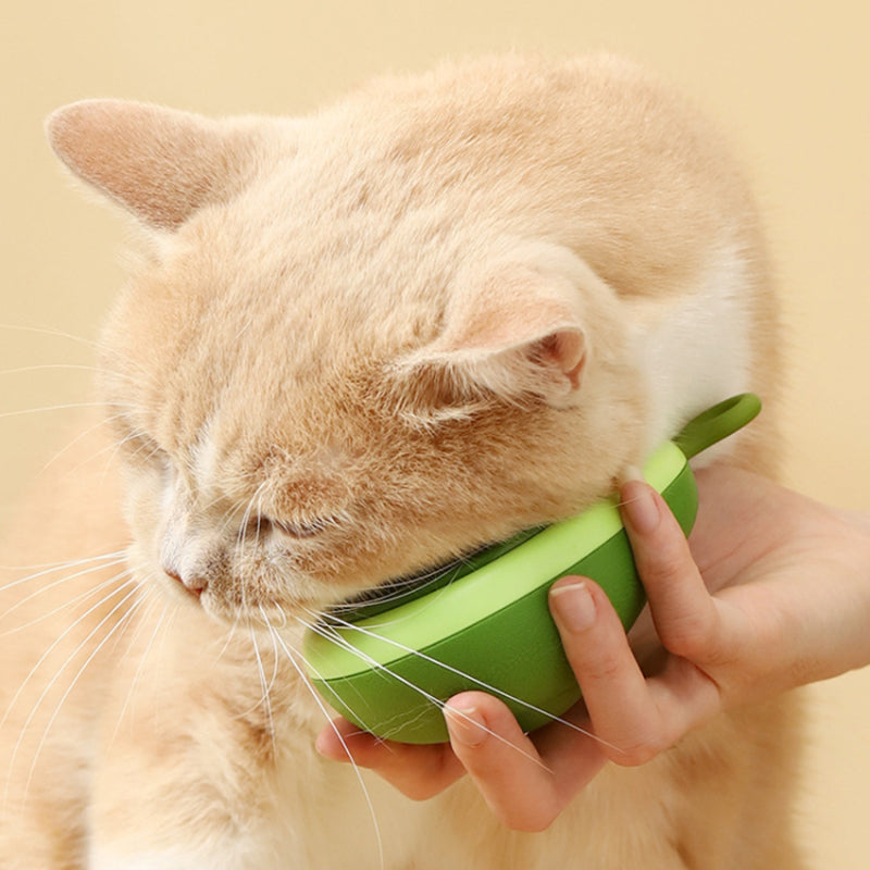 Fruit-shaped Cats Dogs Hair Remover Needle Comb Scrubber Pet Grooming Tool - Green Avocado