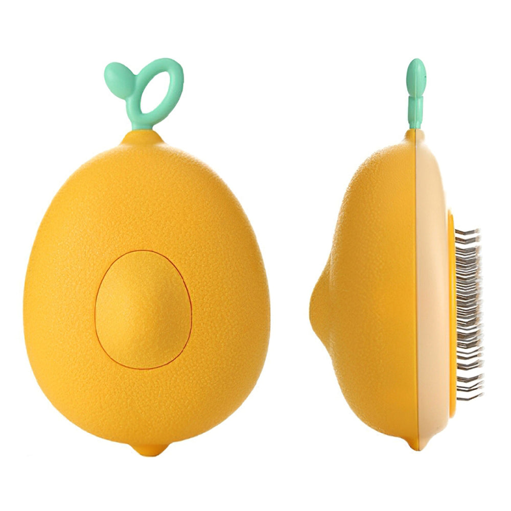 Fruit-shaped Cats Dogs Hair Remover Needle Comb Scrubber Pet Grooming Tool - Green Avocado