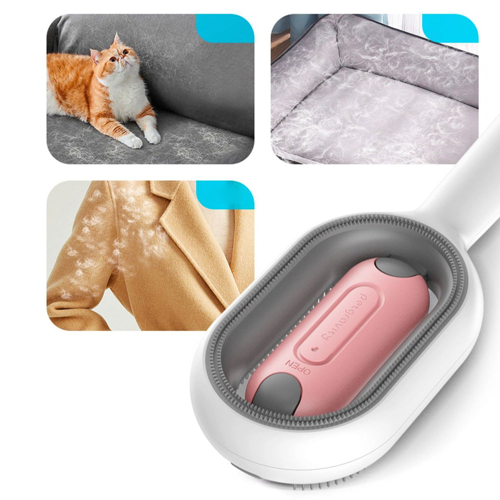 Pet Essential Oil Comb Grooming Brush Comb for Dogs and Cats Massage Removes Loose Fur - Pink / For Short Fur