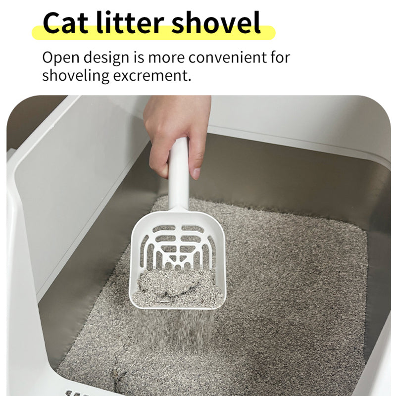 Heighten Pet Cat Litter Box Anti-splash Stainless Steel+ABS Cat Toilet