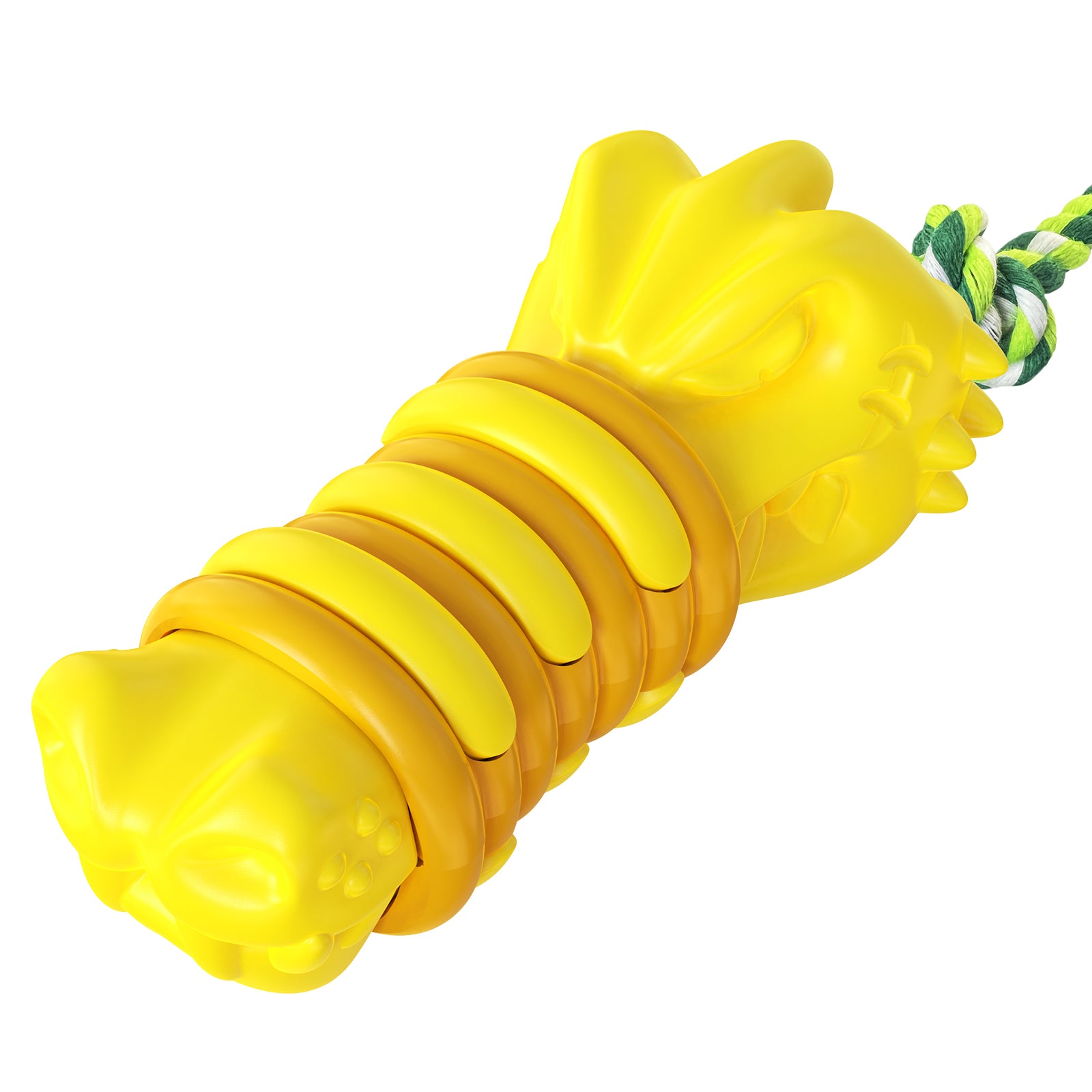 GYL-01 Dog Chew Toy Puppy Teething Chew Tool Pet Dog Vocal Sound Chew Toy with Rope for Training and Cleaning Teeth (BPA-free, FDA Certified) - Yellow