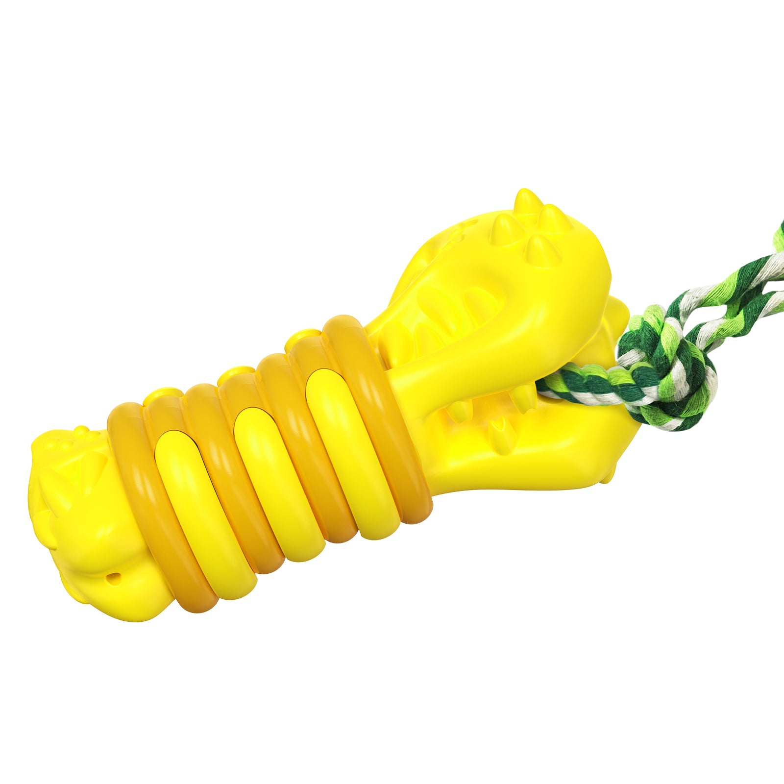 GYL-01 Dog Chew Toy Puppy Teething Chew Tool Pet Dog Vocal Sound Chew Toy with Rope for Training and Cleaning Teeth (BPA-free, FDA Certified) - Yellow