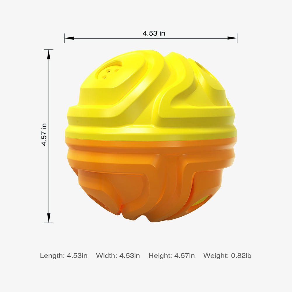 YSQ-03 TPR Pet Squeaky Toy for Puppy Dog Chew Toy with Sound Teething Teeth Cleaning Ball Tool for Dog Teeth Grinding (with FDA, BPA-Free) - Yellow / Orange