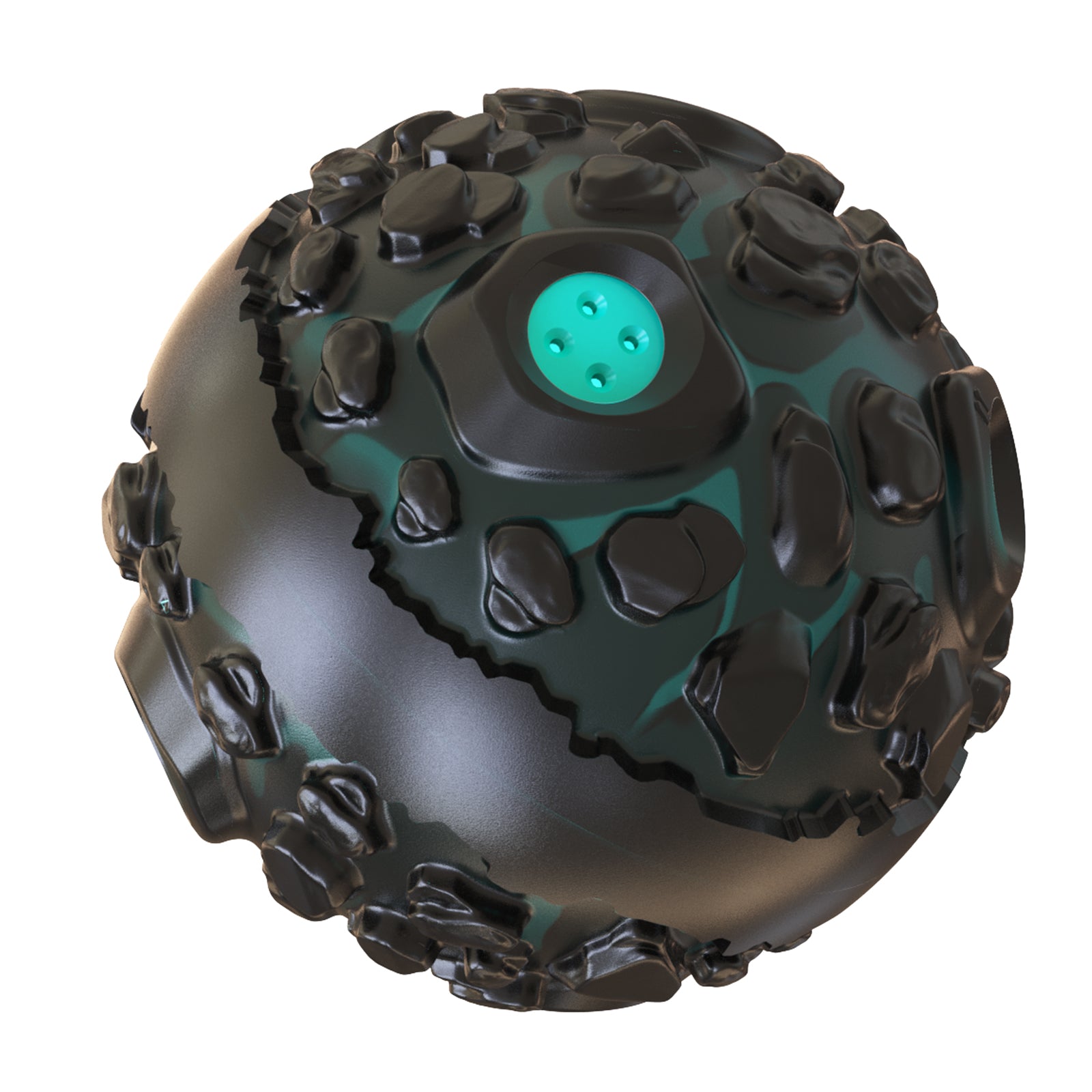 YSQ-01 Funny Pet Dog Meteorite Ball Toy Sound Squeaky Toy for Dogs Chew Sound Interactive Ball Toy (FDA Certified, BPA Free) - Lake Blue